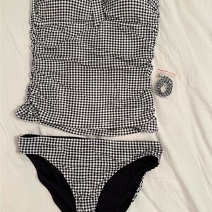 Tommy Bahama Black and White Gingham Swim Set